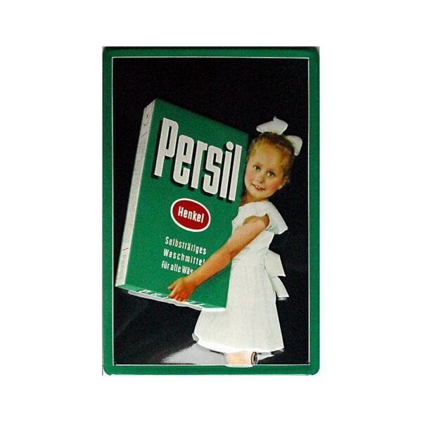 Plaque métal publicitaire 20x30cm bombée en relief : PERSIL LESSIVE
