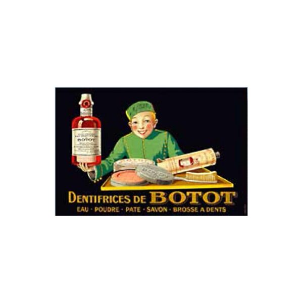 Plaque métal publicitaire 20x30cm bombée en relief : Dentifrice DE BOTOT.
