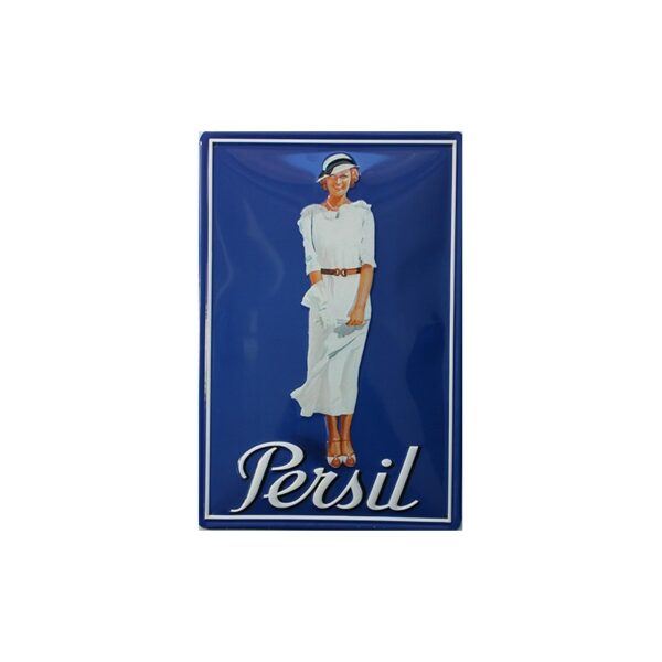 Plaque métal publicitaire 20x30cm bombée en relief : PERSIL LESSIVE