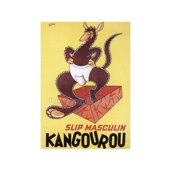 plaque publicitaire bombée 15 x 21cm Slip Kangourou