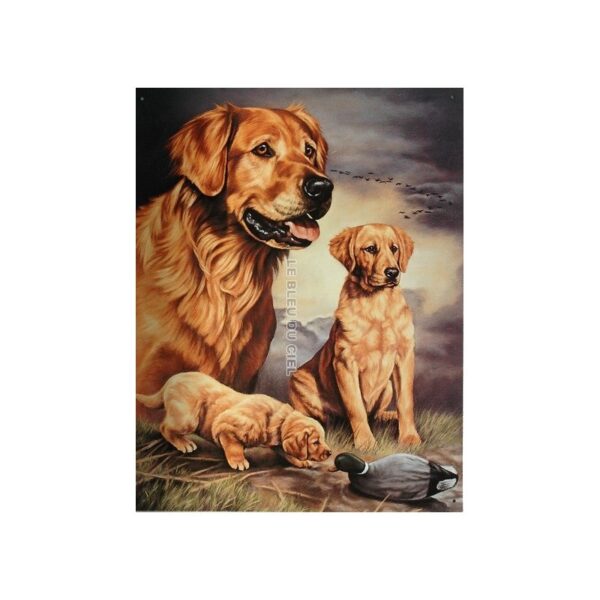 Plaque métal publicitaire 30x40cm plate : Chien Golden Expérience.