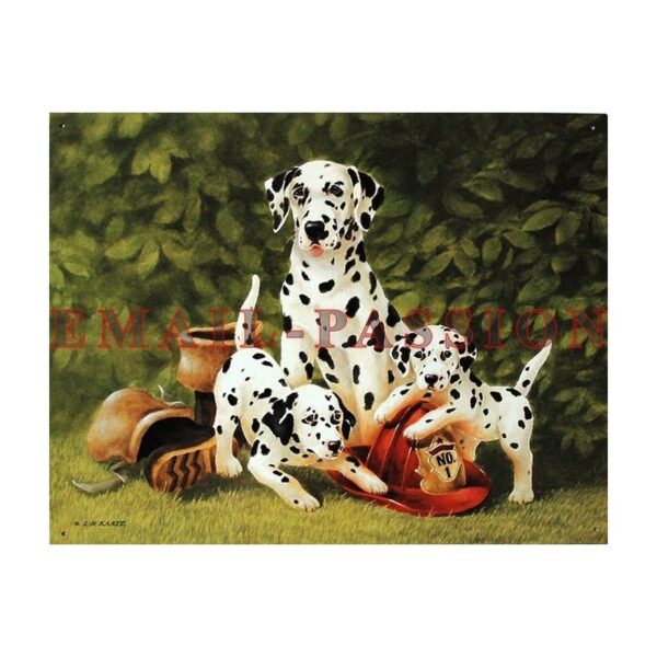 Plaque métal publicitaire 30x40cm plate : DALMATIENS