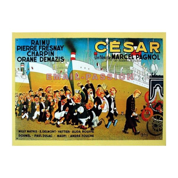 Plaque métal publicitaire 30x40cm plate relief : César par Dubout
