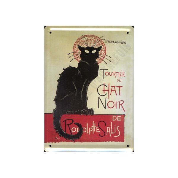 Plaque métal publicitaire 30x40cm bombée : Tournée du Chat Noir.