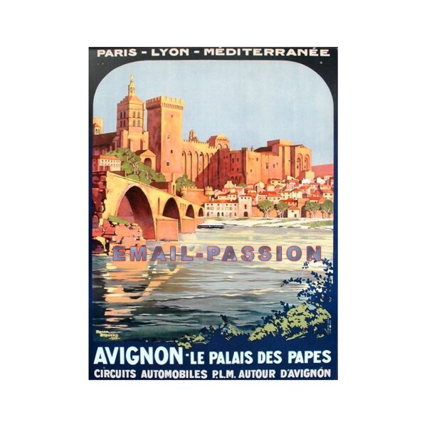Plaque métal publicitaire 30 x 40 cm Bombée : AVIGNON Le Palais des Papes