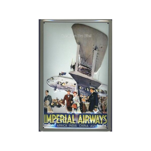 Plaque métal publicitaire bombée en relief : Impérial Airways.