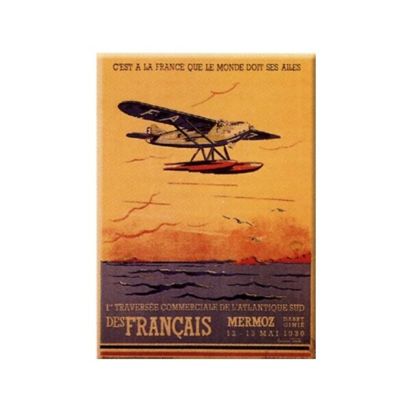 Plaque métal publicitaire 15x20cm plate : Mermoz