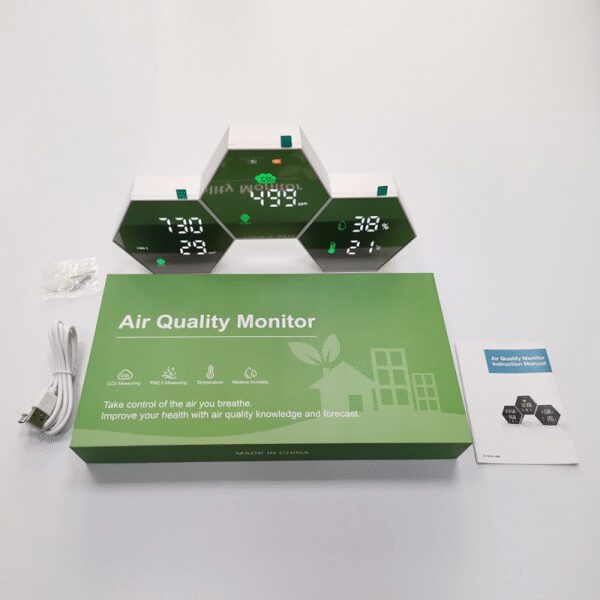 KAPM120 Analyseur de qualité de l'air mural, CO2 Horloge, Détection Infrarouge (NDIR)wifi – Image 5