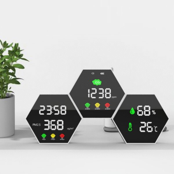 KAPM120 Analyseur de qualité de l'air mural, CO2 Horloge, Détection Infrarouge (NDIR)wifi – Image 2