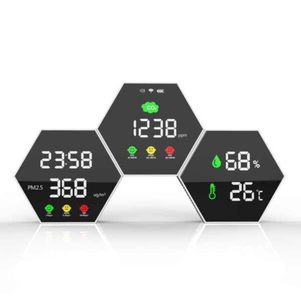 KAPM120 Analyseur de qualité de l'air mural, CO2 Horloge, Détection Infrarouge (NDIR)wifi