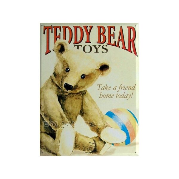 Plaque métal publicitaire 30x40cm plate : Teddy Bear Ourson