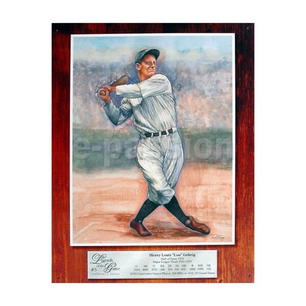Plaque métal publicitaire 30x40cm plate : Henri Louis Gehrig.
