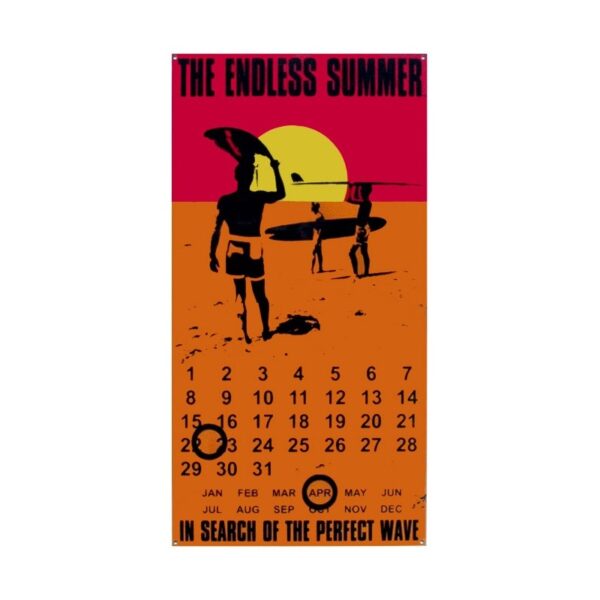 Calendrier métal publicitaire 28x40cm plat : The Endless Summer
