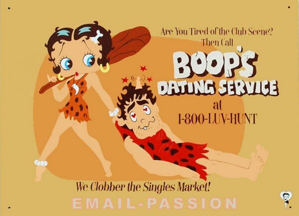Plaque métal publicitaire 30x40cm plate : Betty Boop Dating Service. – Image 2