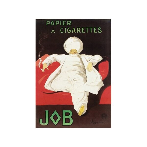 Plaque métal publicitaire 15x21cm bombée : Job papier cigarette.