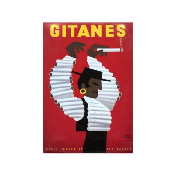 Plaque métal publicitaire 15x20cm plate : Cigarettes Gitanes