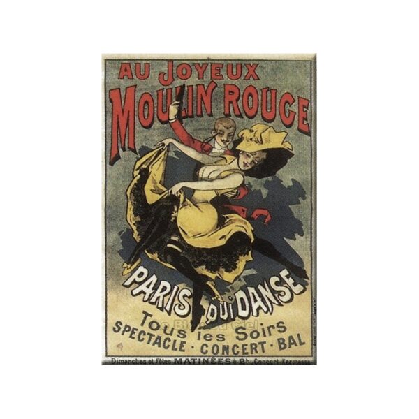 Plaque métal publicitaire 15x21cm,bombée : Au joyeux Moulin Rouge.