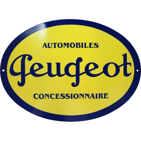 plaque émaillée : PEUGEOT CONCESSIONNAIRE AUTOMOBILES