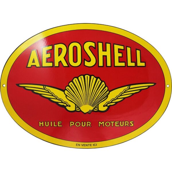 Plaque émaillée : HUILES AEROSHELL