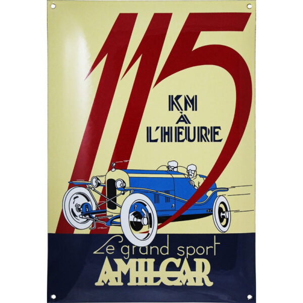 Plaque émaillée bombée : AMILCAR