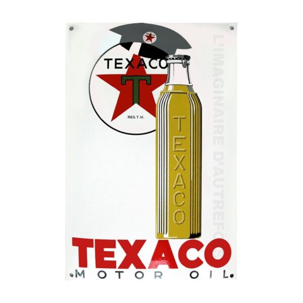 Plaque émaillée bombée TEXACO MOTOR OIL