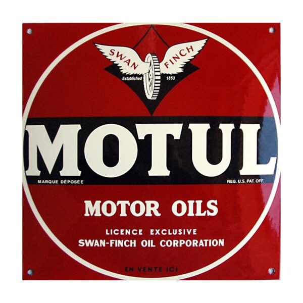 Plaque émaillée carrée : MOTUL MOTOR OILS