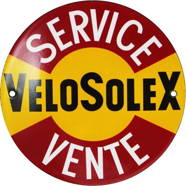Plaque émaillée ronde : VÉLOSOLEX