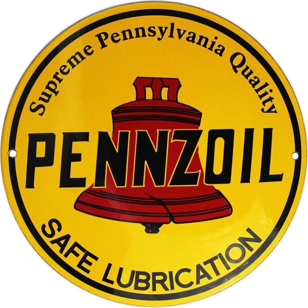 Plaque émaillée : PENNZOIL