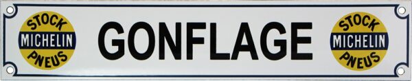 Plaque émaillée : GONFLAGE MICHELIN. – Image 2