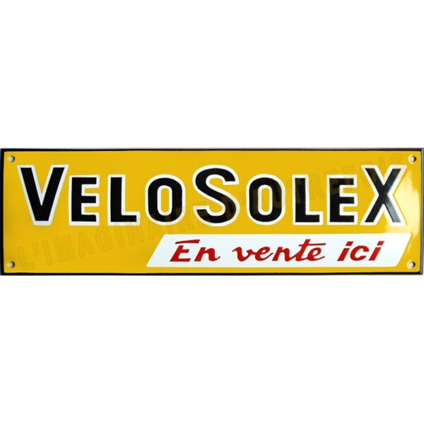 Plaque émaillée faite au pochoir : VELOSOLEX