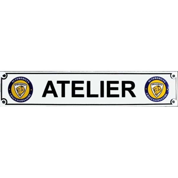 Plaque émaillée : PEUGEOT ATELIER