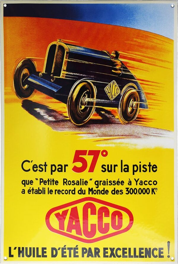 Plaque émaillée : HUILE ÉTÉ YACCO. – Image 2