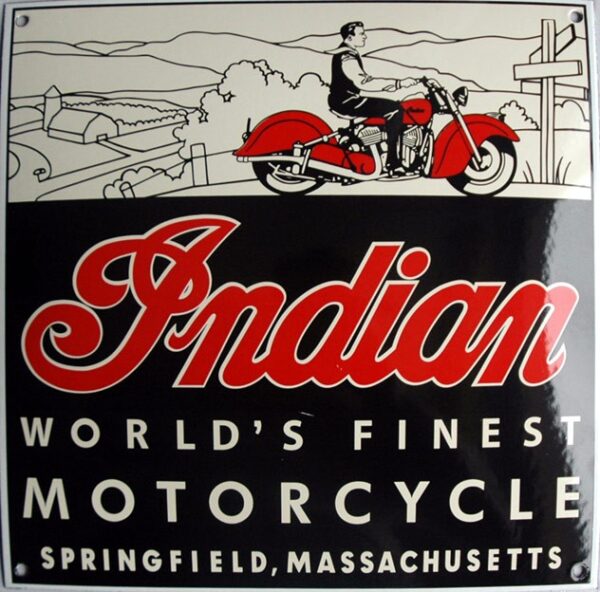 plaque émaillée : INDIAN MOTORCYCLE – Image 2