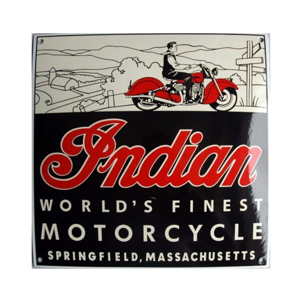 plaque émaillée : INDIAN MOTORCYCLE