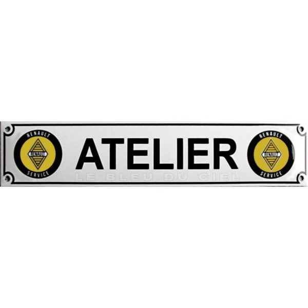 Plaque émaillée : RENAULT ATELIER