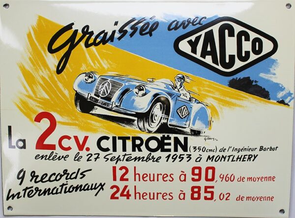 Plaque émaillée : HUILE YACCO 2CV CITROËN – Image 2
