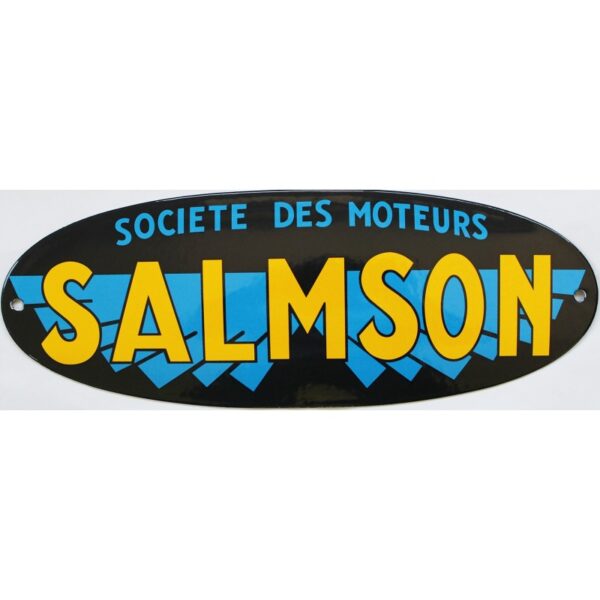 Plaque émaillée : SOCIÉTÉ DES MOTEURS SALMSON