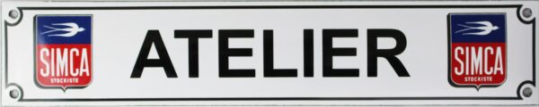 Plaque émaillée : SIMCA ATELIER. – Image 2