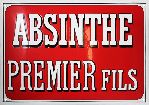 Plaque émaillée faite au pochoir : ABSINTHE PREMIER FILS. – Image 2