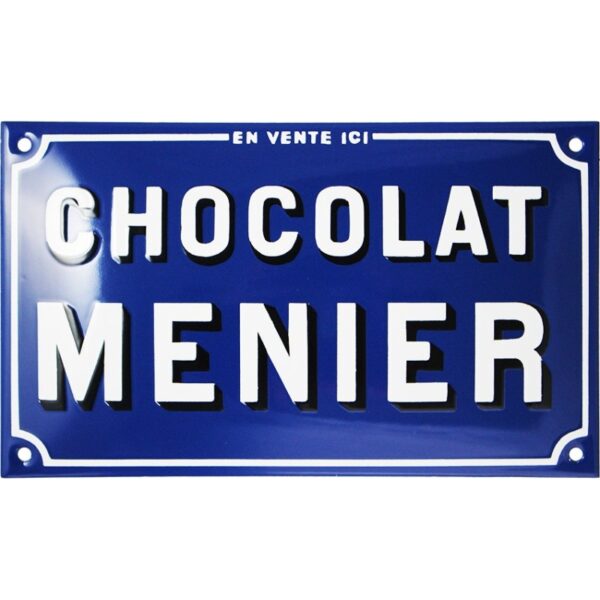 Plaque émaillée : CHOCOLAT MENIER EN VENTE ICI