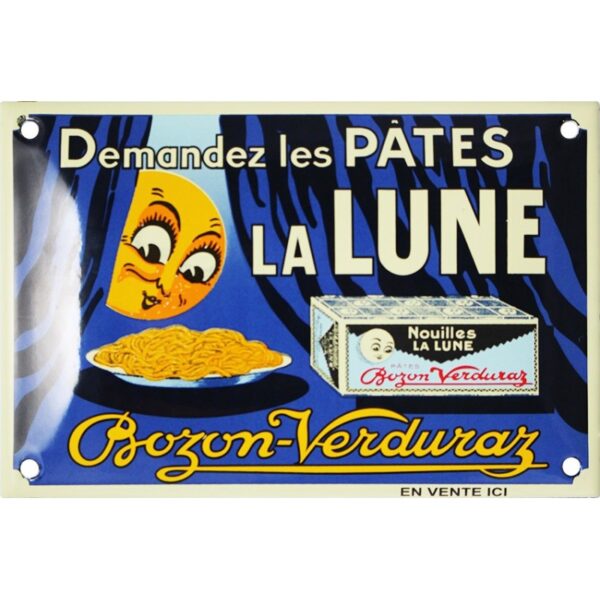 plaque émaillée PATE LA LUNE