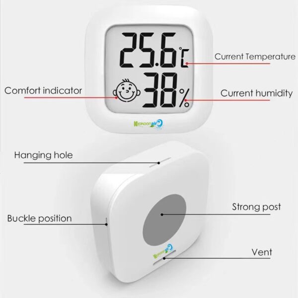 KAPTM03 Mini Thermomètre hygromètre numérique mural – Image 4