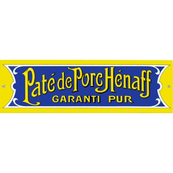 Plaque émaillée : PÂTÉ HÉNAFF 1919