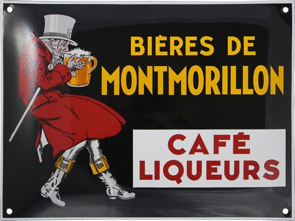 Plaque émaillée : BIÈRE DE MONTMORILLON – Image 2