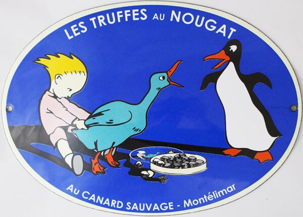 Plaque émaillée : LES TRUFFES AU NOUGAT. – Image 2