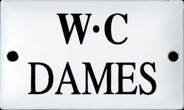 Plaque de service émaillée bombée de 6x10cm : WC DAMES – Image 2