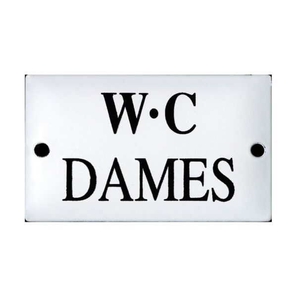 Plaque de service émaillée bombée de 6x10cm : WC DAMES