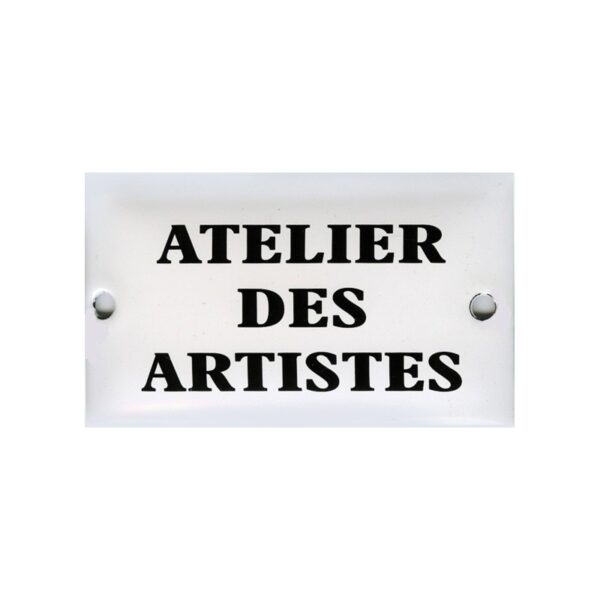 Plaque émaillée humoristique 6x10cm : ATELIER DES ARTISTES