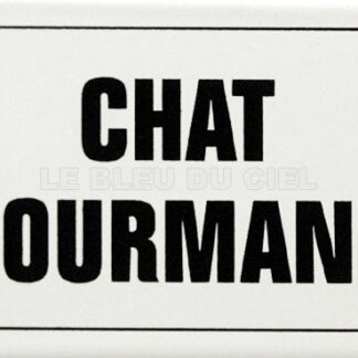 Plaque humoristique émaillée 6x10cm : CHAT GOURMAND
