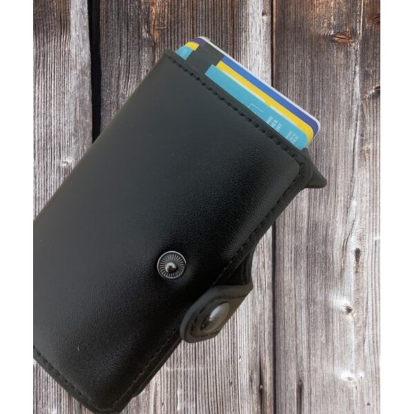 Portefeuille Barrière RFID Metal & Cuir PU Noir – Image 3